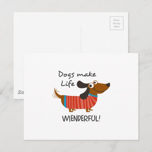 犬は人生を涙ぐむ！ ポストカード (正面/裏面)