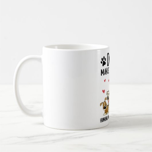 犬は人間が頭を傷つけるのを幸せにする コーヒーマグカップ (左)