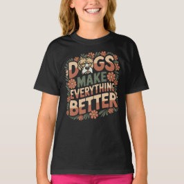 犬は何でも良くする、おもしろいピットブル犬 Tシャツ