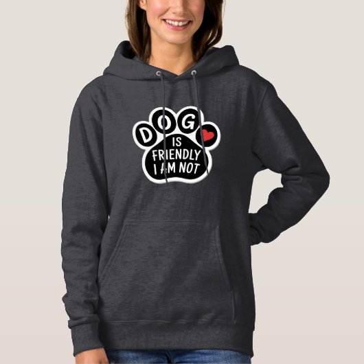 犬は友好的 私は違う パーカ (正面)
