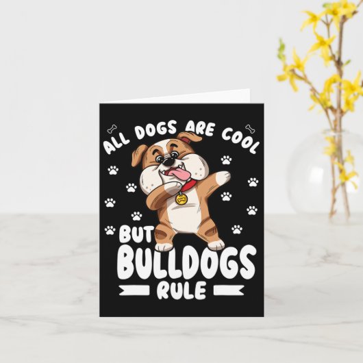 犬は可愛クールいじめっ子を支配する カード (黄色い花)