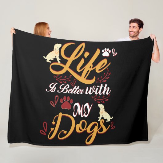 犬は命が惜しい フリースブランケット (インサイチュ)
