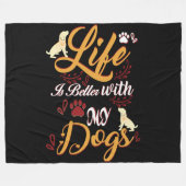 犬は命が惜しい フリースブランケット (正面(横))