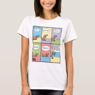 犬は喜劇を立てます Tシャツ
