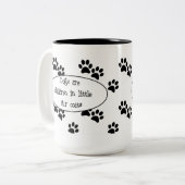 犬は小さい毛皮のコートのマグの子供です ツートーンマグカップ (正面左)