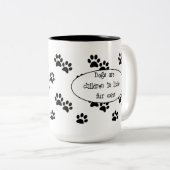 犬は小さい毛皮のコートのマグの子供です ツートーンマグカップ (正面右)