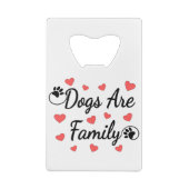 犬は愛犬家の家族タイポグラフィである クレジットカード栓抜き (裏面)