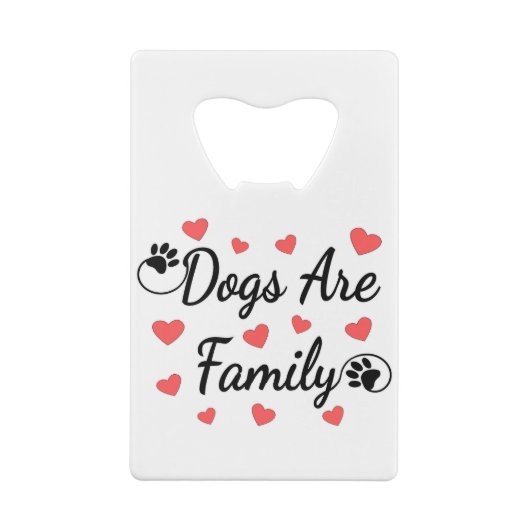 犬は愛犬家の家族タイポグラフィである クレジットカード栓抜き (裏面)