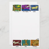 犬は文房具を遊ばします(Unlined) 便箋 (正面/裏面)