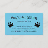 犬は明るい青の名刺を手に 名刺 (正面)