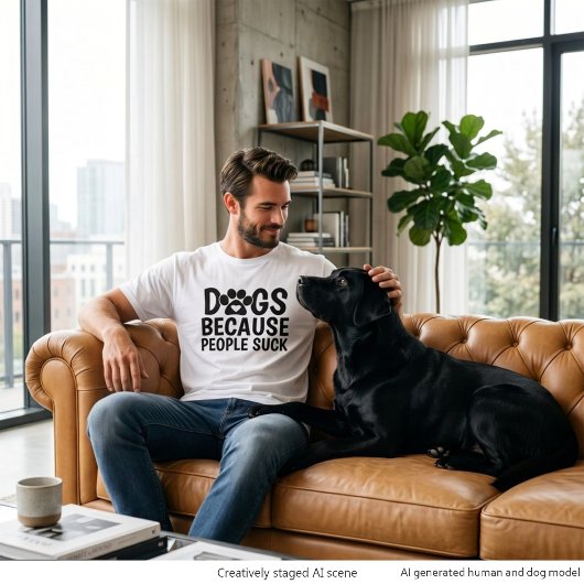 犬は最高、人間なんて最低 Tシャツ
