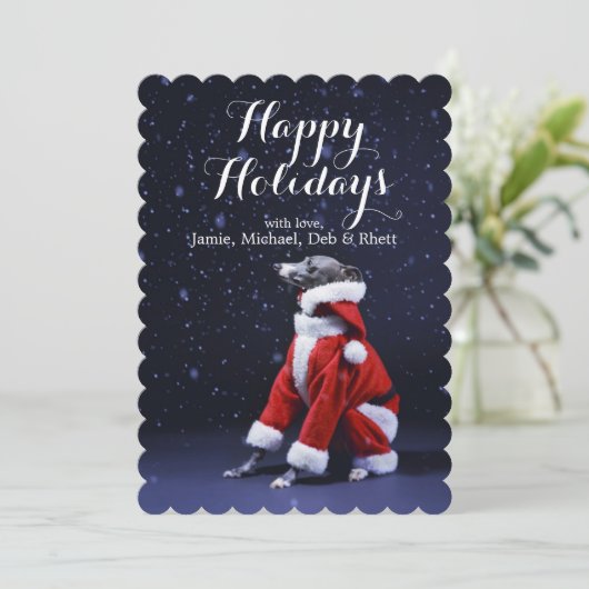 犬は父のクリスマスに置くことを坐らせます シーズンカード (スタンド正面)