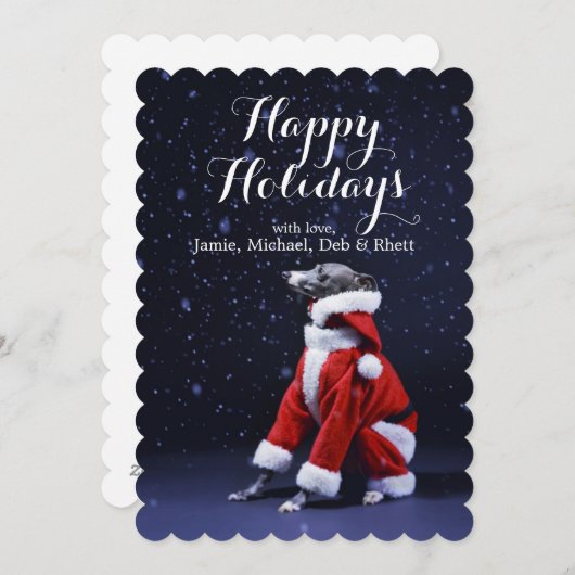 犬は父のクリスマスに置くことを坐らせます シーズンカード (正面/裏面)