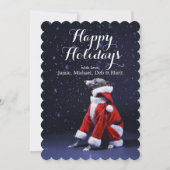 犬は父のクリスマスに置くことを坐らせます シーズンカード (正面)