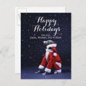 犬は父のクリスマスに置くことを坐らせます シーズンポストカード (正面/裏面)