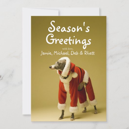 犬は父のクリスマスの衣服2を身に着けています シーズンカード (正面)