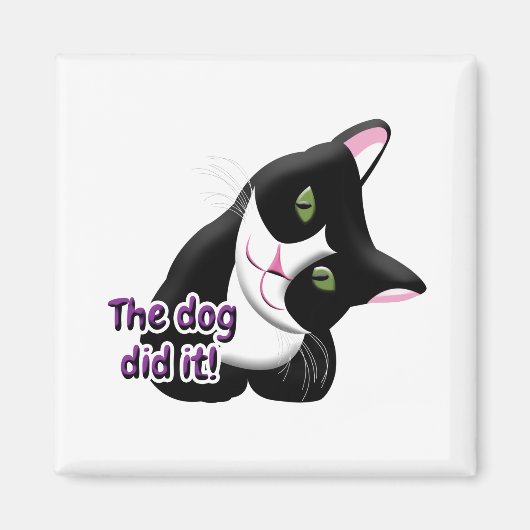 犬は猫にやった マグネット (正面)