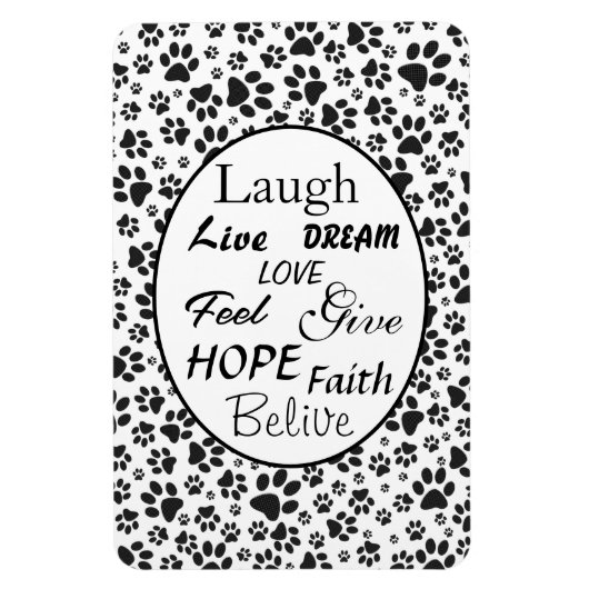 犬は白黒の水玉模様磁石 マグネット (縦)