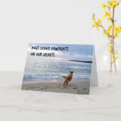 犬は私たちの心に足跡を残してくれる! カード (黄色い花)