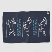 犬は私たちの生活を丸める ゴルフタオル (横)