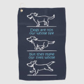 犬は私たちの生活を丸める ゴルフタオル (正面)