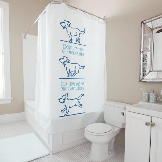 犬は私たちの生活を丸める シャワーカーテン (インサイチュ)