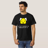 「犬は私たちを幸せにする」かわいい犬の顔デザイン Tシャツ (正面フル)