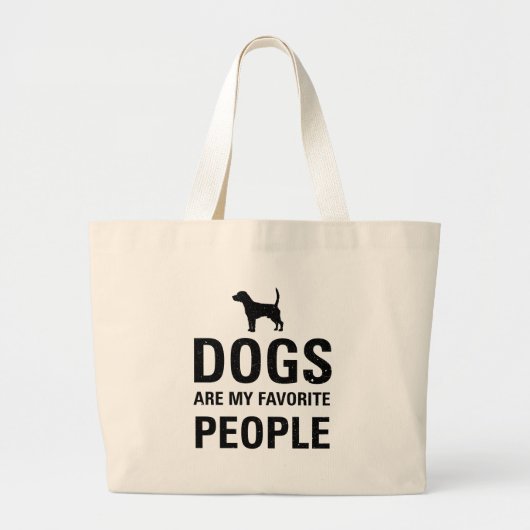 犬は私のお気に入りのな人々です ラージトートバッグ (正面)