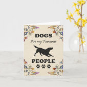 犬は私のお気に入りのグリーティングカード カード (黄色い花)