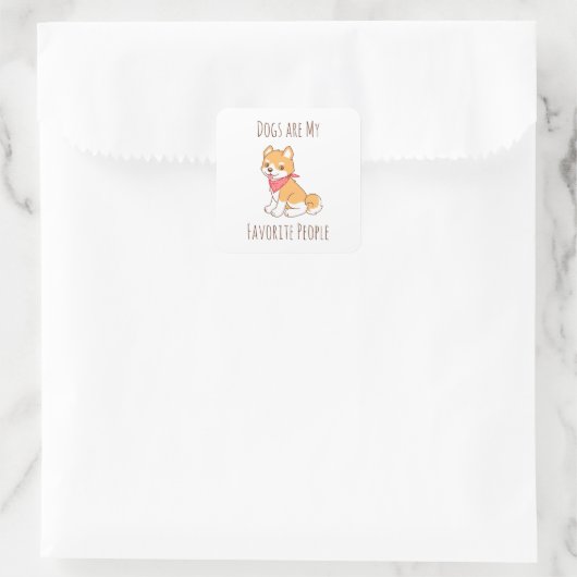 犬は私のお気に入りのピーピードッグ柴犬 スクエアシール (バッグ)