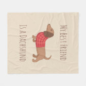 犬は私のお気に入りの人ダッシュントのソーセージ犬 フリースブランケット (正面(横))