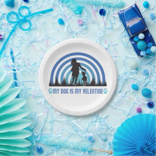 犬は私のバレンタイン、私の犬は私のバレンタイン ペーパープレート (パーティー)