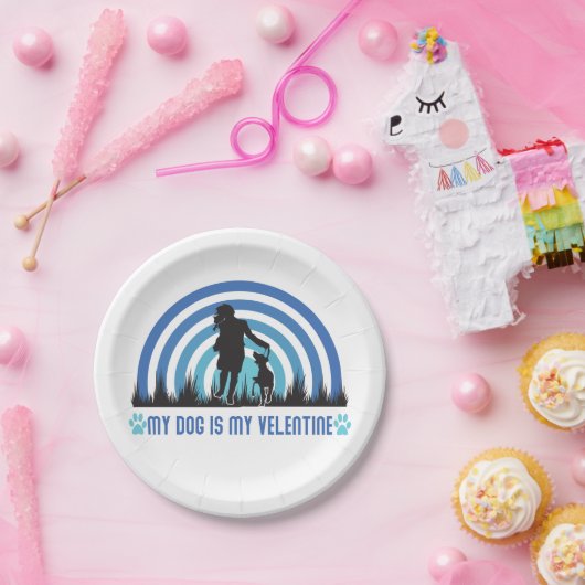 犬は私のバレンタイン、私の犬は私のバレンタイン ペーパープレート (パーティー)