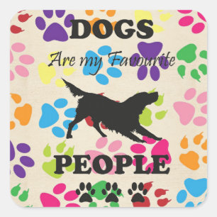 犬は私の人お気に入りの々のステッカー スクエアシール