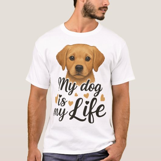 犬は私の人生 Tシャツ (正面)