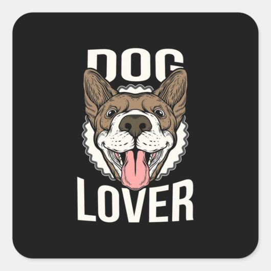 犬は私の友最高のだ スクエアシール (正面)