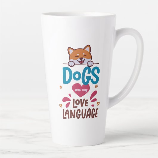 犬は私の愛語だ カフェラテマグ (右)