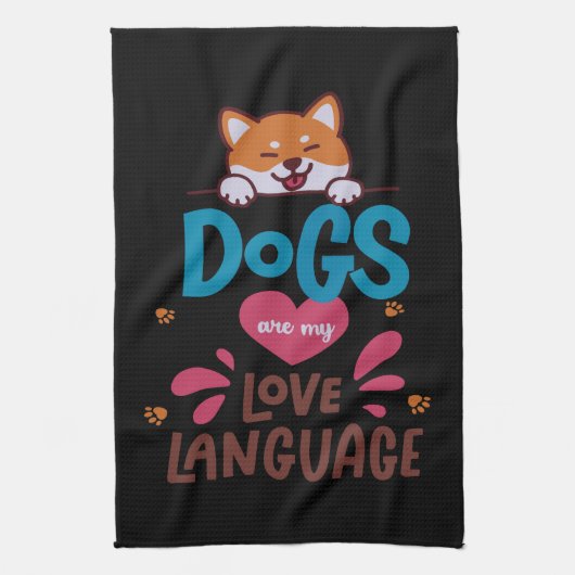 犬は私の愛語だ キッチンタオル (縦)