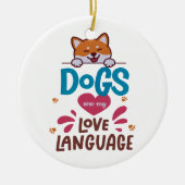 犬は私の愛語だ セラミックオーナメント (正面)