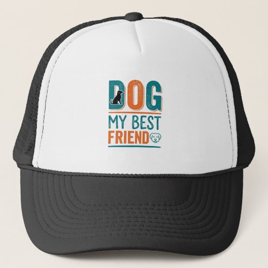 犬は私の最高の友達 ヴィンテージ 犬好きのためのTシャツ デザイン キャップ (正面)