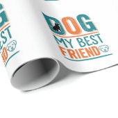 犬は私の最高の友達 ヴィンテージ 犬好き Tシャツ デザイン ラッピングペーパー (ロールコーナー)