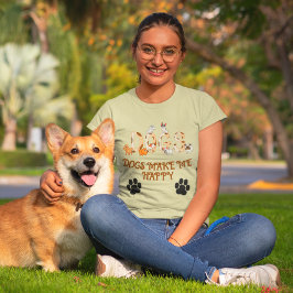 犬は私を幸せにしてくれる ペット愛好家 カジュアル Tシャツ