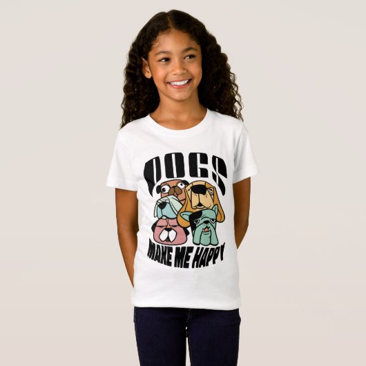 犬は私を幸せにしてくれる Tシャツ (正面フル)
