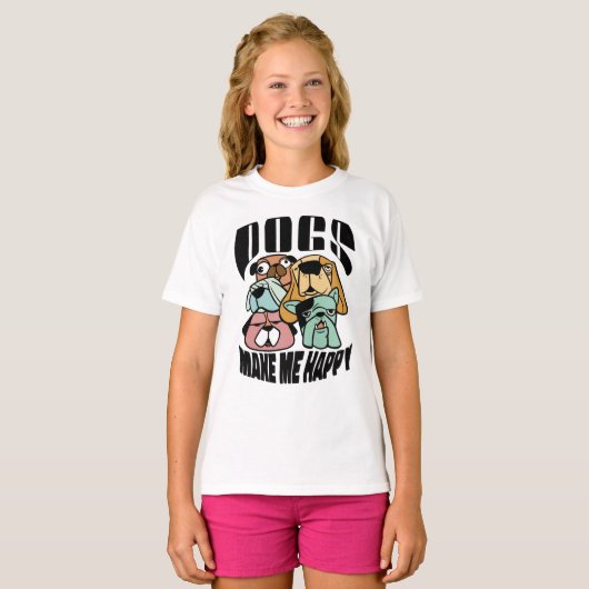 犬は私を幸せにする Tシャツ (正面フル)