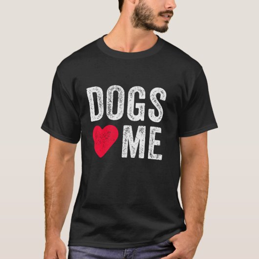 犬は私を愛するハートペットの飼い主の犬のパパ母パピーVi Tシャツ (正面)