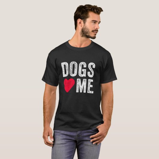 犬は私を愛するハートペットの飼い主の犬のパパ母パピーVi Tシャツ (正面フル)