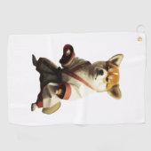 犬は空手を知っている ゴルフタオル (横)
