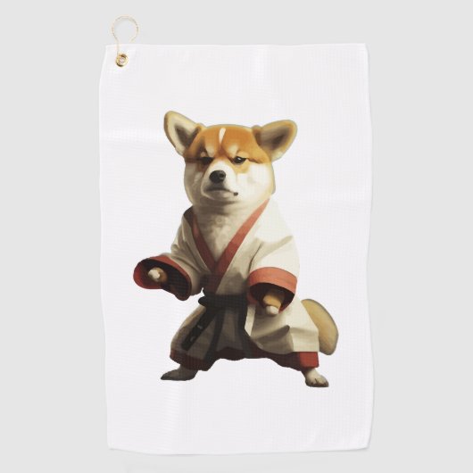 犬は空手を知っている ゴルフタオル (正面)