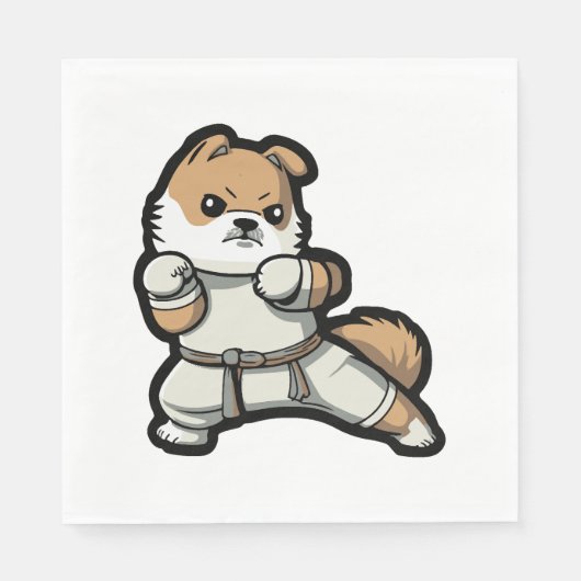 犬は空手を知っている スタンダードランチョンナプキン (正面)