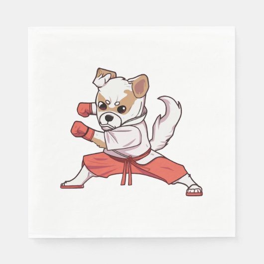 犬は空手を知っている スタンダードランチョンナプキン (正面)